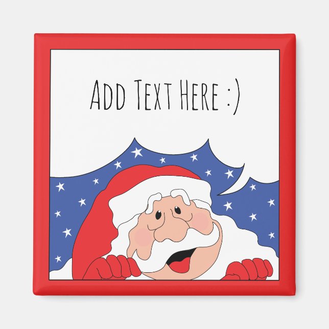 Christmas Magnet Carré Père Noël dit (Devant)