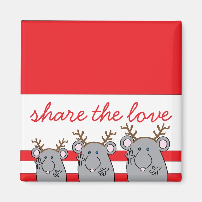 Christmas Magnet Square Merry Christmouse (Vorne)