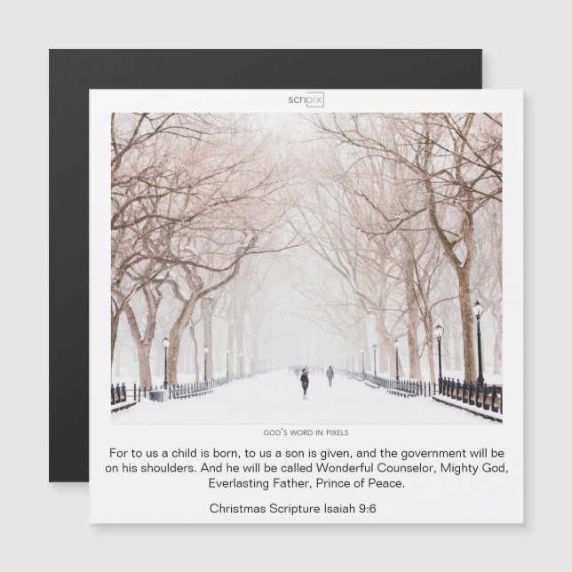 CHRISTMAS MAGNETISCHE KARTE - ISAIAH 9:6 (Vorne/Hinten)
