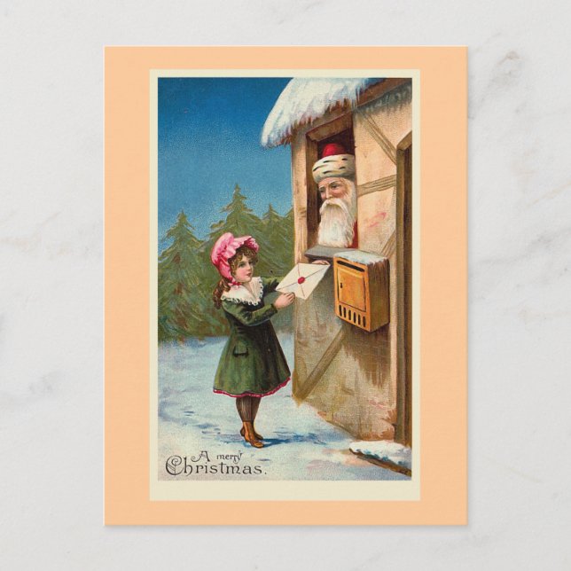"Christmas Mail" Vintage Postkarte (Vorderseite)