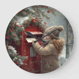 Christmas mailbox charming festive winter decor große wanduhr