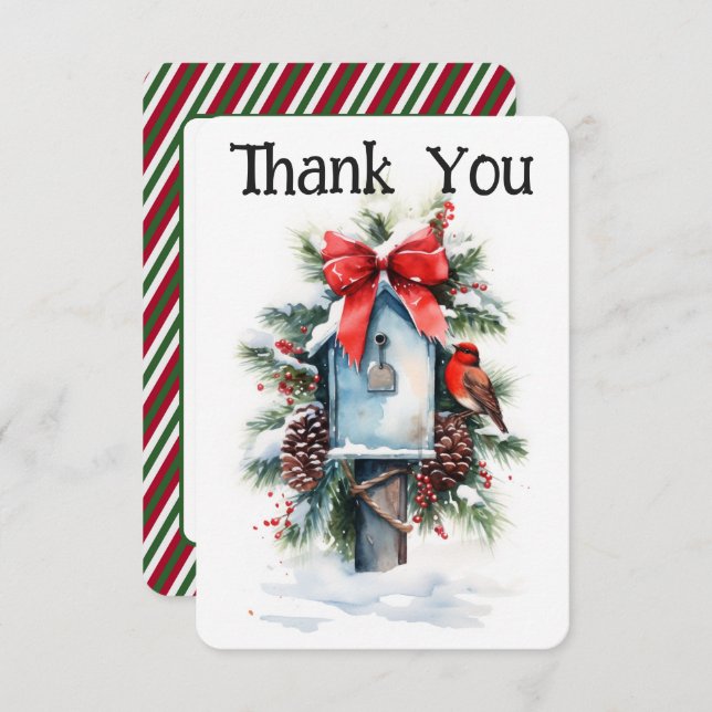 Christmas Mailbox Postträger Danke Karte (Vorne/Hinten)