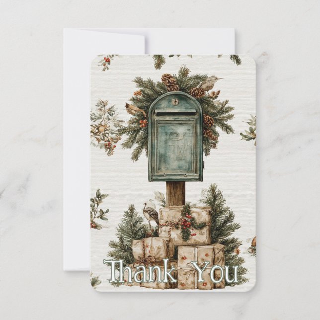 Christmas Mailbox Postträger Danke Karte (Vorderseite)