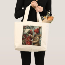 Christmas mailbox tote bag festive holiday shopper