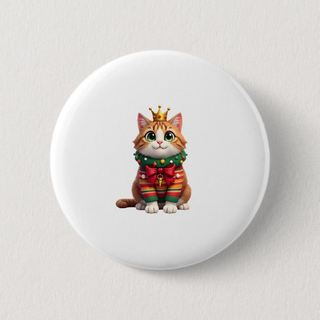 Christmas Maine Coon American Longhair (4) Button (Vorderseite)