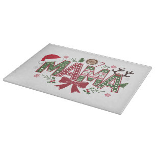 Christmas Mama Coquette Bow Mama Claus Tree Cake Schneidebrett