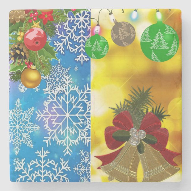 Christmas Marble Stone Untersetzer (Vorderseite)