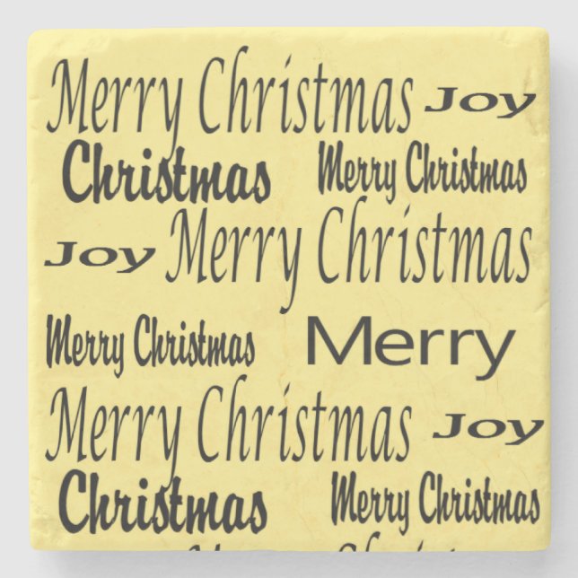 Christmas Marble Stone Untersetzer, Joy Steinuntersetzer (Vorderseite)