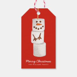 Christmas Marshmallow Snowman Geschenkanhänger
