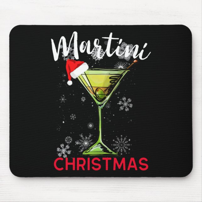 Christmas Martini Cocktail Happy Hour Fun Drink Gi Mousepad (Vorne)