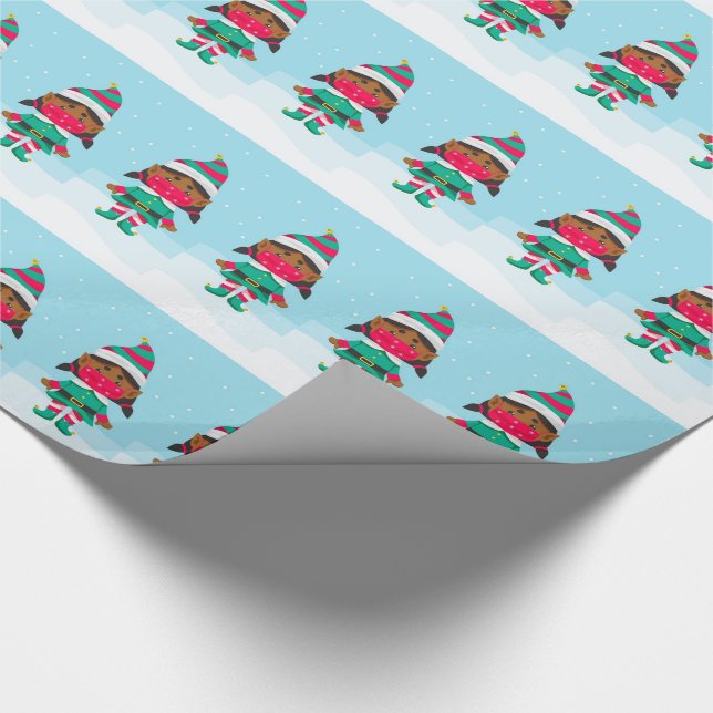 Christmas Masked Elf Geschenkpapier (Ecke)