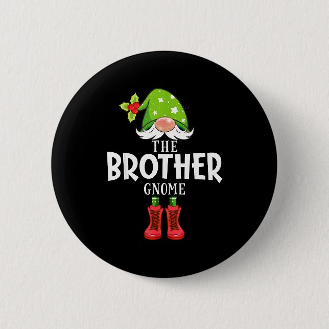 Christmas Matching Family The Brother Gnome  Button (Vorderseite)