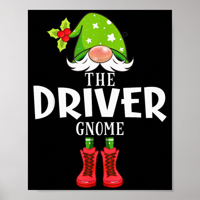 Christmas Matching Family The Driver Gnome  Poster (Vorne)