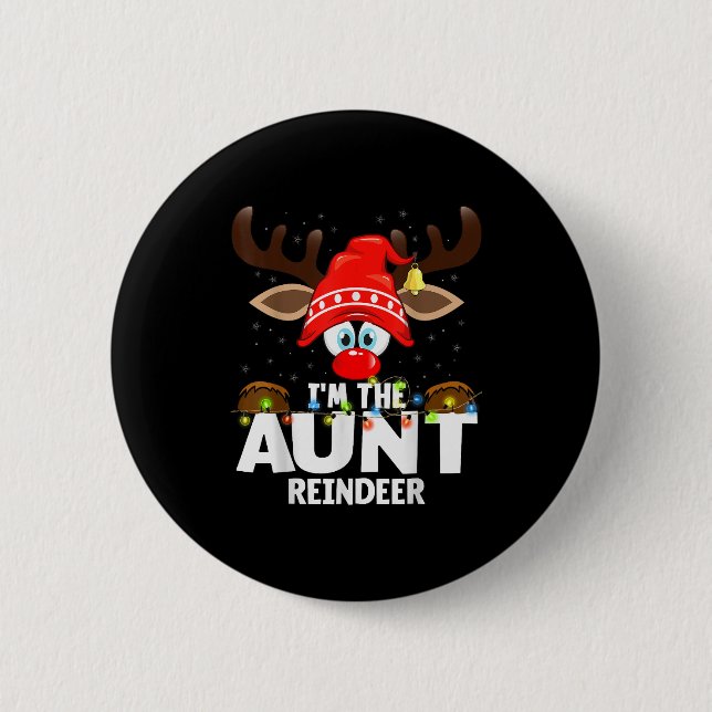 Christmas Matching I'm The Aunt Reindeer  Button (Vorderseite)