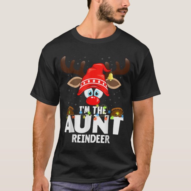 Christmas Matching I'm The Aunt Reindeer  T-Shirt (Vorderseite)
