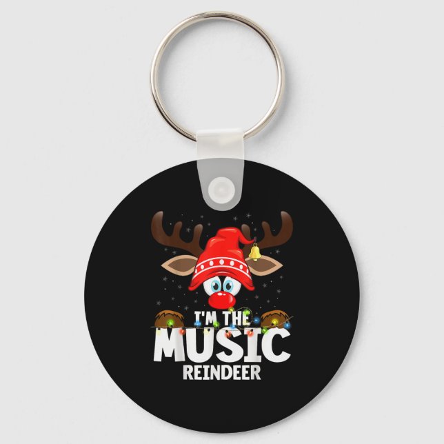Christmas Matching I'm The Music Reindeer  Schlüsselanhänger (Vorderseite)