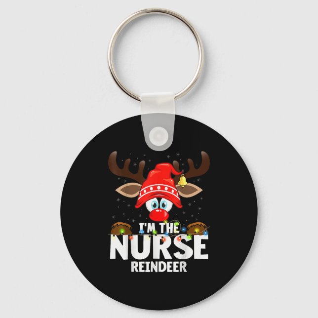 Christmas Matching I'm The Nurse Reindeer  Schlüsselanhänger (Vorderseite)