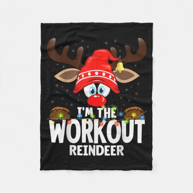 Christmas Matching I'm The Workout Reindeer  Fleecedecke (Vorderseite)