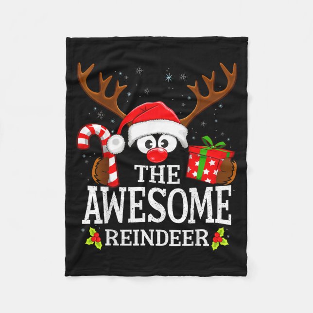Christmas Matching The Awesome Reindeer Family  Fleecedecke (Vorderseite)