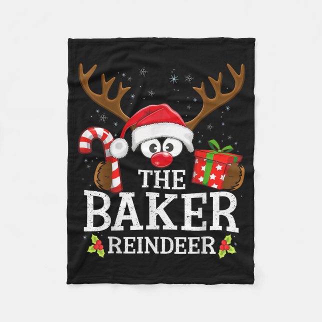 Christmas Matching The Baker Reindeer Family  Fleecedecke (Vorderseite)