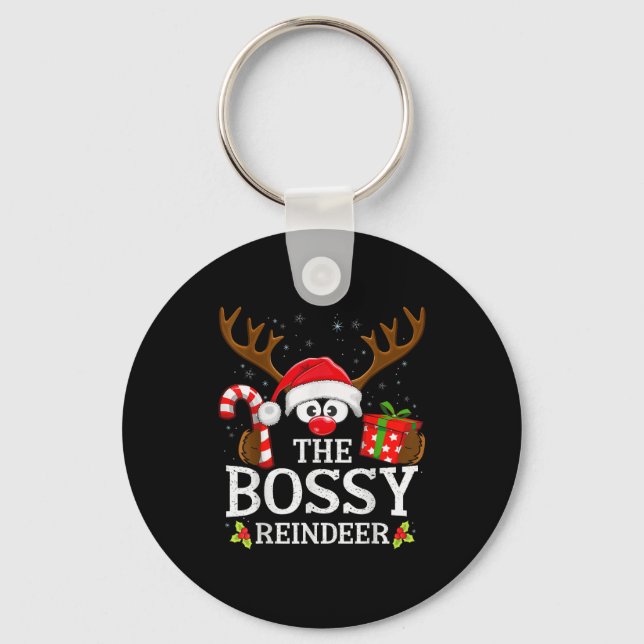 Christmas Matching The Bossy Reindeer Family  Schlüsselanhänger (Vorderseite)