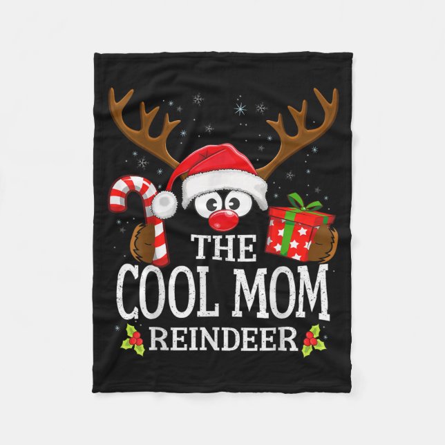 Christmas Matching The Cool Mom Reindeer Family  Fleecedecke (Vorderseite)