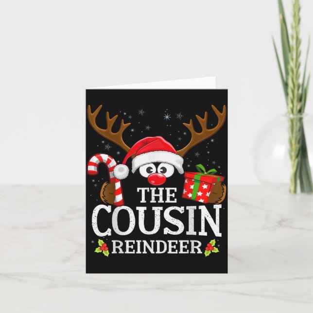 Christmas Matching The Cousin Reindeer Family  Karte (Vorderseite)