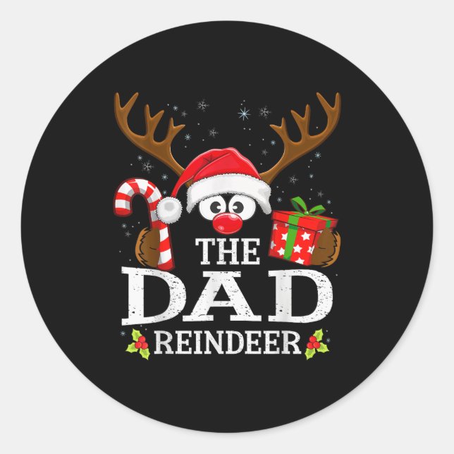 Christmas Matching The Dad Reindeer Family  Runder Aufkleber (Vorderseite)