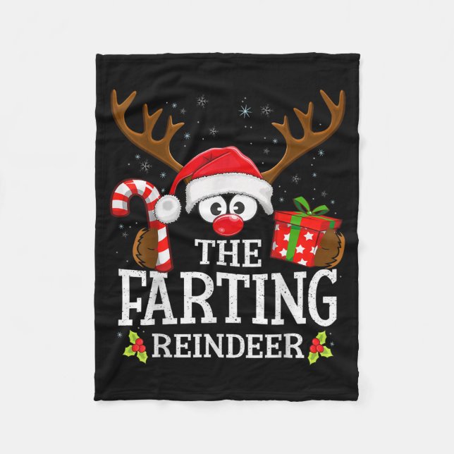 Christmas Matching The Farting Reindeer Family  Fleecedecke (Vorderseite)