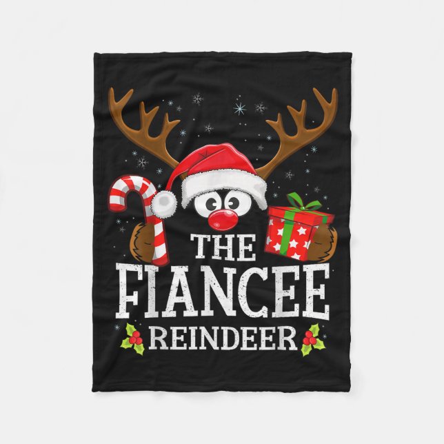 Christmas Matching The Fiancee Reindeer Family  Fleecedecke (Vorderseite)