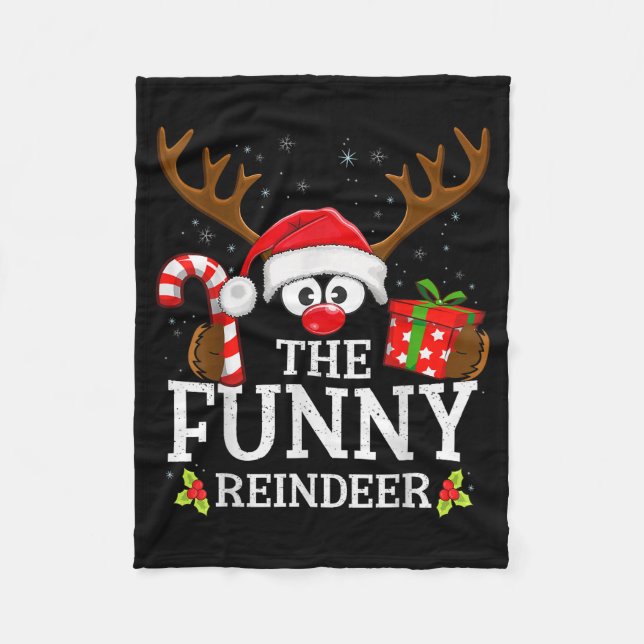 Christmas Matching The Funny Reindeer Family  Fleecedecke (Vorderseite)