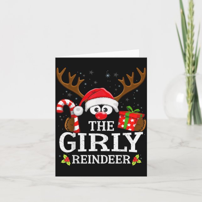 Christmas Matching The Girly Reindeer Family  Karte (Vorderseite)