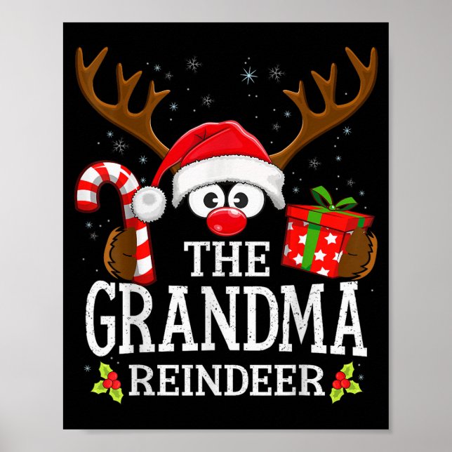 Christmas Matching The Grandma Reindeer Family  Poster (Vorne)
