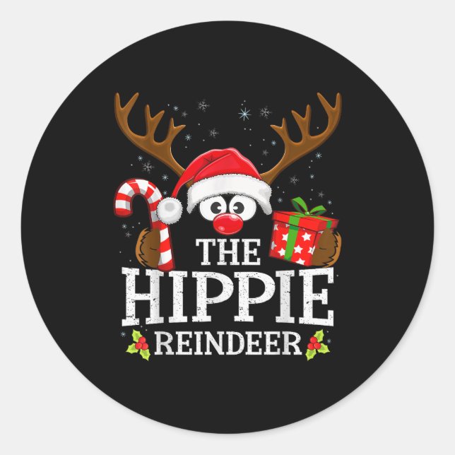Christmas Matching The Hipe Reindeer Family  Runder Aufkleber (Vorderseite)
