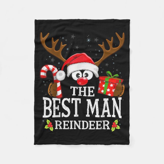 Christmas Matching The Man Reindeer Family  Fleecedecke (Vorderseite)