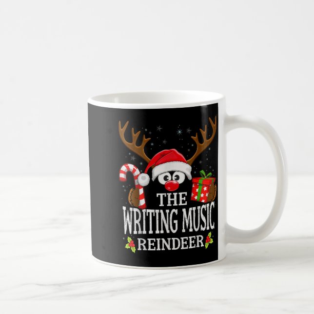 Christmas Matching The Writing Music Reindeer Fami Kaffeetasse (Rechts)