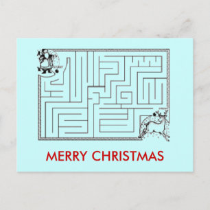 Christmas Maze Postcard Feiertagspostkarte