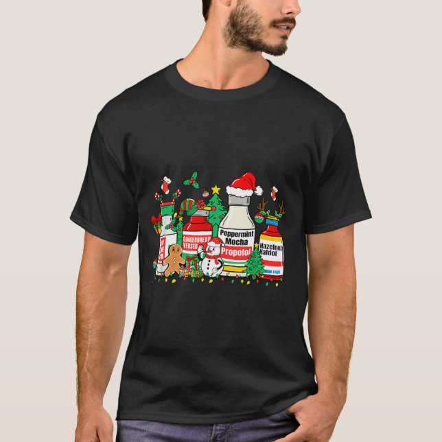 Christmas Medication Bottles Funny Nurse Humor  T-Shirt (Vorderseite)