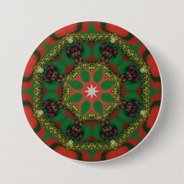 CHRISTMAS ~ mehrfarbige Schaltfläche Button (Vorderseite)