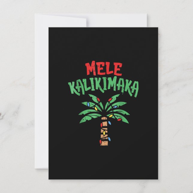 Christmas Mele Kalikimaka Palm Tree Hawaiian Light Einladung (Vorderseite)