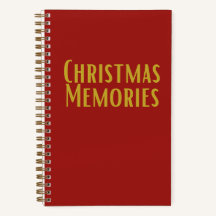 "Christmas Memories" Red & Gold Christmas Journal