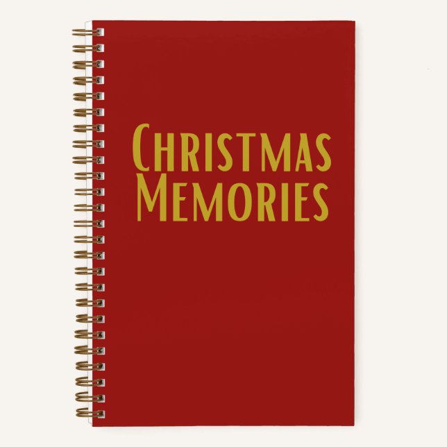 "Christmas Memories" Red & Gold Christmas Journal (Recto)
