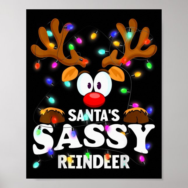 Christmas Men Women Santa's Sy Reindeer  Poster (Vorne)