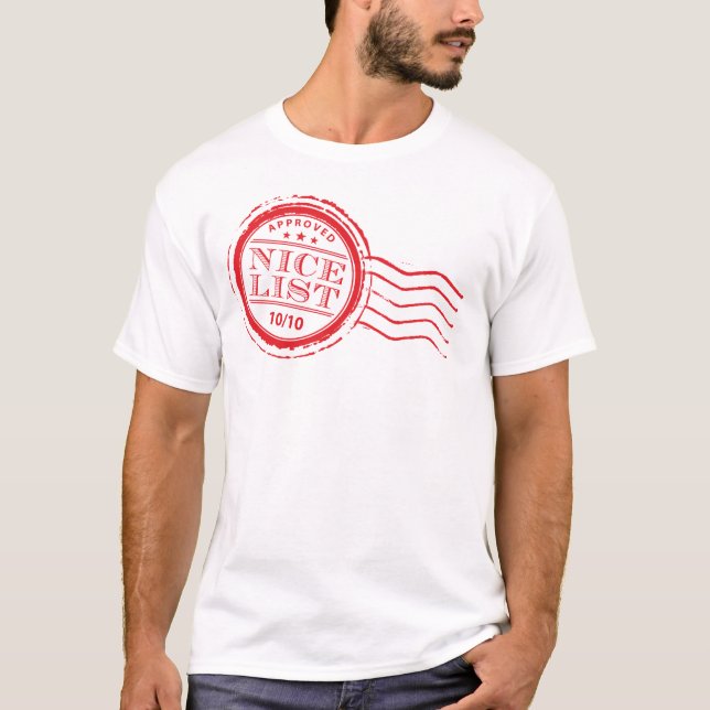 CHRISTMAS MENS T - SHIRT: Santa's nice list T-Shirt (Vorderseite)