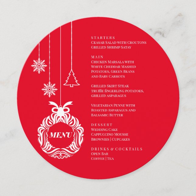 Christmas Menu Red and white  (Devant)