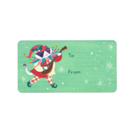 Christmas Meowgical Jester Cat Sticker Geschenk Ta Adressaufkleber