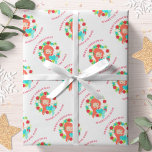 Christmas Mermaid Shells Personalized Name Geschenkpapier<br><div class="desc">This gift wrap paper features a cute festive Christmas under the sea mermaid design with shell and starfish wreath. Personalize it with a name.</div>