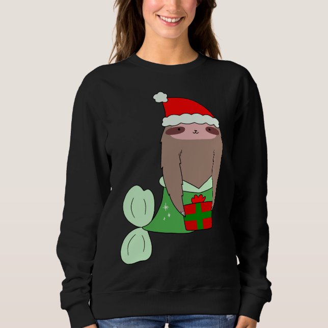 Christmas Mermaid Sloth Sweatshirt (Vorderseite)