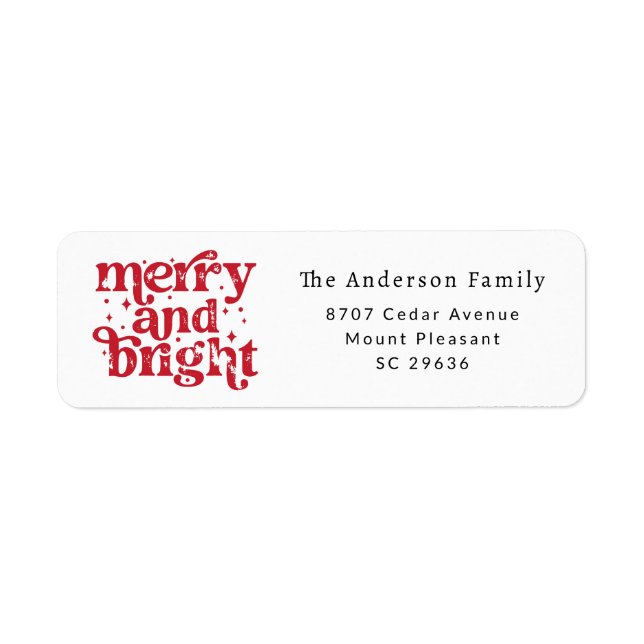 Christmas Merry & Bright Return Address Label (Vorne)