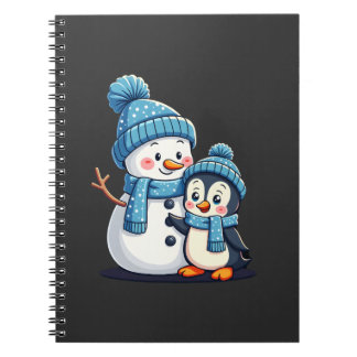 Christmas Merry Christmas For Gift Penguin Snowman Notizblock